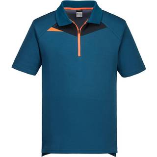 DX4 2-farvet poloshirt K/Æ - Metroblå (Størrelse: L)