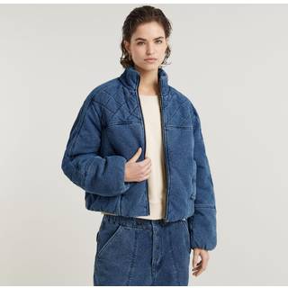 G-Startil kvinder. D25343-D759-G851 Vatteret pilotjakke Cocoon blå (XS), Casual, Bomuld