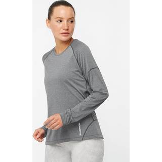 Salomon Women's Cross Run Top Heather, DEEP BLACK/, M