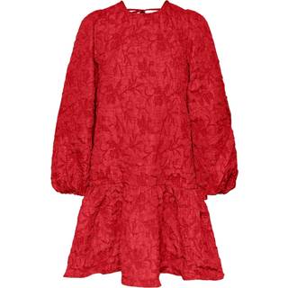 Pieces - Rød - Pcgretchen Ls Short Dress D2D Dmo - Small