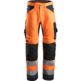 Snickers 6331 high-vis arbejdsbukser+, klasse 2 orange/koksgrå 128