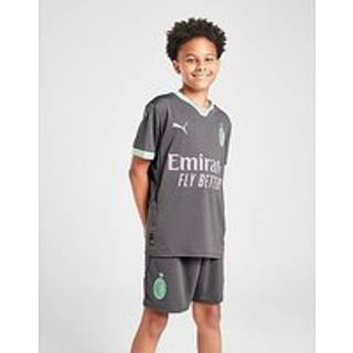 Puma AC Milan 24/25 Shorts Youth, Gray, Size 11-12Y, Clothing - Fresh Mint - 11-12Y