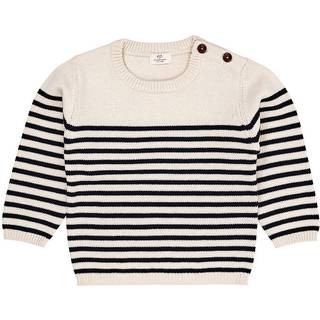 Copenhagen Colors Merino Classic Striped Pullover Cream/Navy Stripe 146/152 cm  Creme  146/152 cm  Unisex