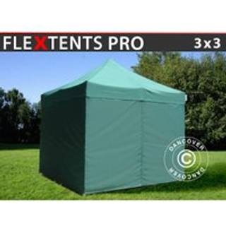 Foldetelt FleXtents Easy up pavillon PRO 3x3m Grøn, inkl. 4 sider