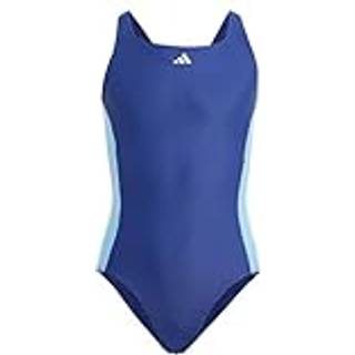 Cut 3-Stripes badedragt - Dark Blue / Green Spark - 128