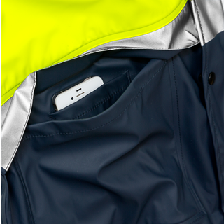 Fristads 114041 Hi Vis regnjakke kl.3 4624 / Arbejdsregnjakke Hi-Vis gul/Marine 4XL