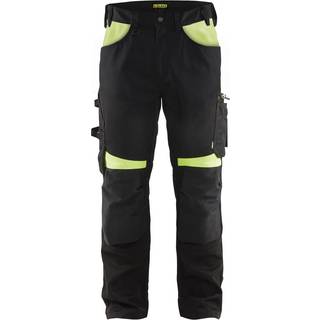 Blåkläder 1556 Håndværker Buks / Håndværker Arbejdsbuks - C44 - Sort/High Vis Gul