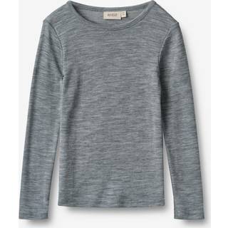 Alfie Wool T-shirt, Melange Grey, 140 cm
