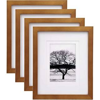 EGOFINE 8X10 BILLEDER RAMMER 4 PAKK til billeder 4x6 eller 5x7 med Mat lavet af massivt tr? d?kket af plexiglass til bordplade og v?gmontering af