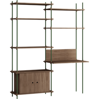 Moebe Reolsystem s.200.2.E - Smoked-Oak/Pine-Green