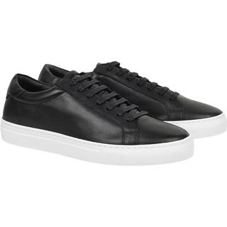 Les Deux - Theodor Leather Sneaker - Sko til herre - Black-white - 45