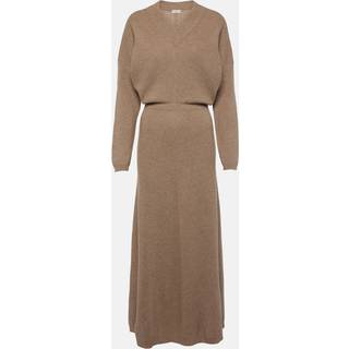 Brunello Cucinelli Knitted cashmere midi dress - brown - M