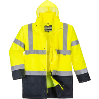 Klassisk 5-i-1 2 Farvet jakke - Gul/Sort (Størrelse: XXXL)