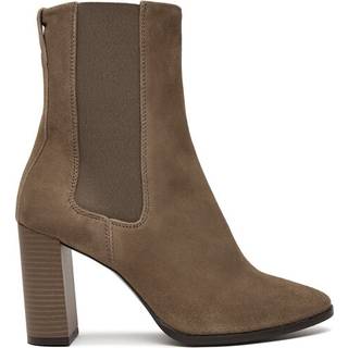 Suede Heeled Chelsea Boots - Brown - EU 40