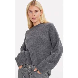 Envii - Enada Ls Knit - Striktrøjer og cardigans til kvinder - Dark Grey Mel - L
