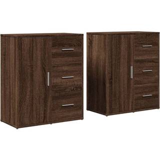 skænke 2 stk. 60x31x70 cm konstrueret træ brun egetræsfarve