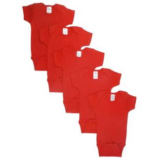 Bambini Red Bodysuit One Piece (Pack of 5)