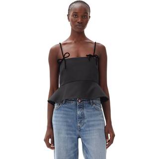 Duchesse Satin Top F9702 - Black - GANNI - Sort XL