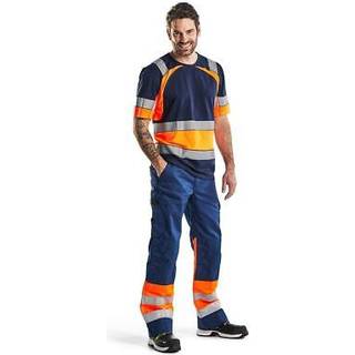 Blåkläder 3421 High Vis T-shirt / High Vis T-shirt - 4XL - Marineblå/High Vis Orange