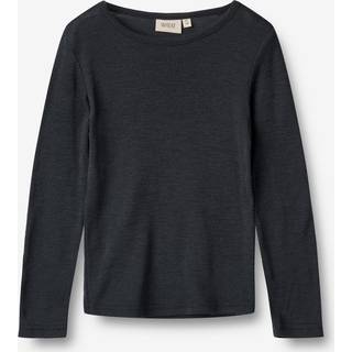 WHEAT Kid's Wool T-Shirt L/S Alfie Merino undertøj Børn størrelse 140 farve sort