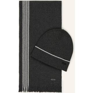 BOSS Enzo Beanie And Scarf Gift Set Black