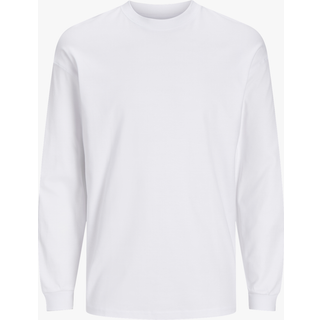 Ensfarvet O-hals Langærmet T-shirt
