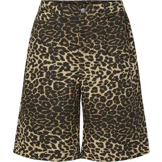 PIECES dame shorts PCASTA - Black LEO DENIM - XS