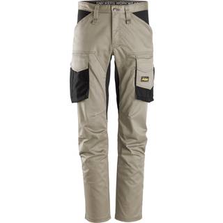 Snickers 6803 allroundwork, stretch bukser uden knælommer khaki/sort 120