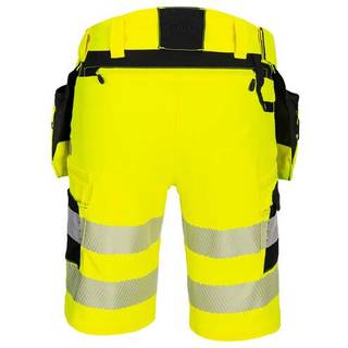 DX4 hi-vis hængelomme shorts - Gul/Sort (Størrelse: 30)