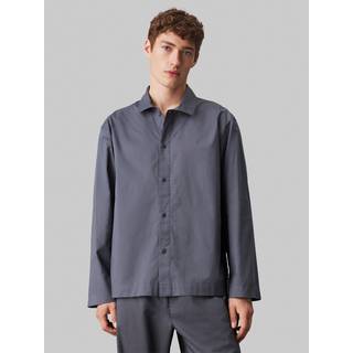 Cotton Poplin Pyjama Top - Grey - L