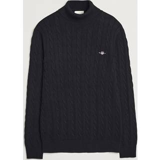 Gant Herren Rollkragenpullover schwarz unifarben