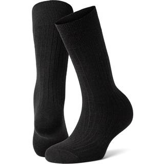 Panos Emporio 2-pak Premium Mercerized Wool Rib Socks - Black - One Size