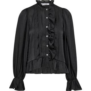 MelinaCC Frill Bluse, Antracit, XS