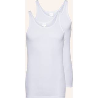 Schiesser Herren Tanktops weiß Reine Baumwolle unifarben