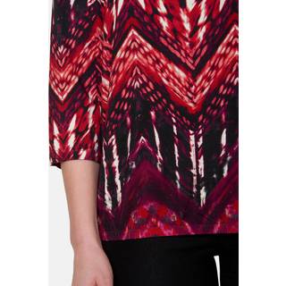 BRANDTEX - 3/4Ærmet T-shirt - Pink / Rød Mix - Mønstret