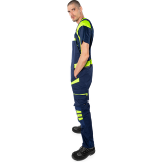 Fristads 129486 Overalls 1555 / Arbejdsoveralls Marine/Hi-Vis gul C156