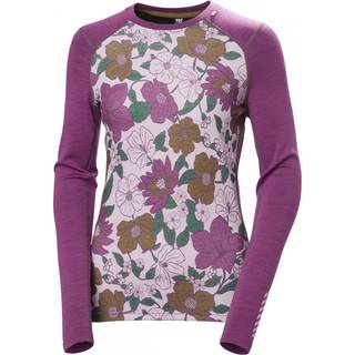 Helly Hansen Lifa Merino Midweight Graphic Crew, dame, lilla