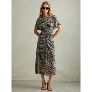 Reiss Tabitha Animal Midi KjoleEU 40 (UK 12)
