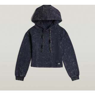 Overdyed Loose Hooded Sweater - Dark blue - Women