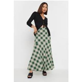 PixieGirl Petite PixieGirl Petite Green Check Maxi Skirt