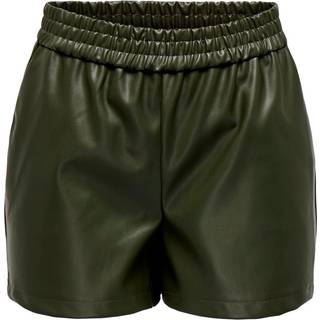 Jdyalaia Mellemhøj Talje Regular Fit Imiterede Lædershorts