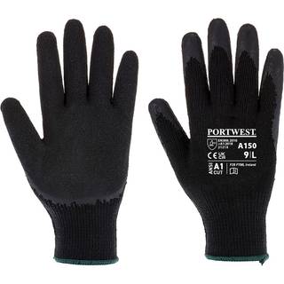 A150 - Klassisk Grip Handske – Latex - Sortere (Størrelse: Medium)