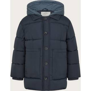 Monsoon Monsoon Blue Houndstooth Hood Puffer Coat