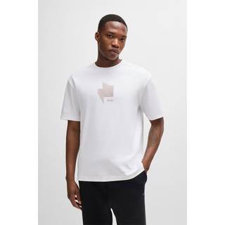 Relaxed fit T-shirt i interlockbomuld med glansfuld grafik