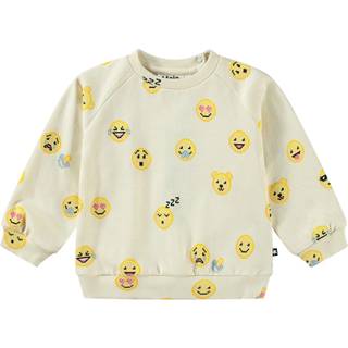 Molo GOTS Disc Sweatshirt Happy Pixels 62 cm  Creme  62 cm  Unisex