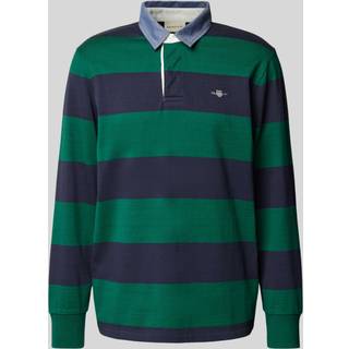 GANT Herre Stribet Heavy Rugger med krave i chambray (XL)