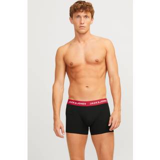 Jack & Jones 3pak boksershorts i sort med farvet linning til herre