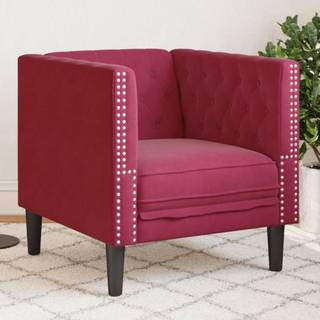 Chesterfield-sofastol fløjl vinrød