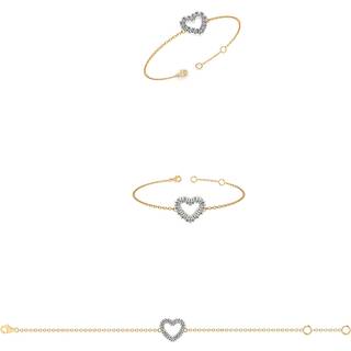 14 Karat Guld Armbånd fra Henrik Ørsnes Design med Hvidguldsvedhæng og Diamanter 0,24 Carat W/SI