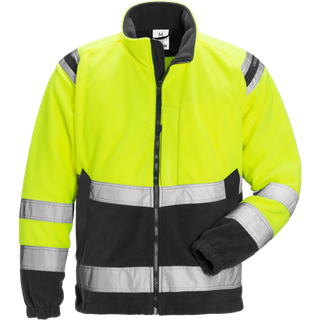 Fristads 119625 Hi Vis vindtæt fleece jakke kl.3 4041 / Arbejdsjakke Hi-Vis Gul/Sort L